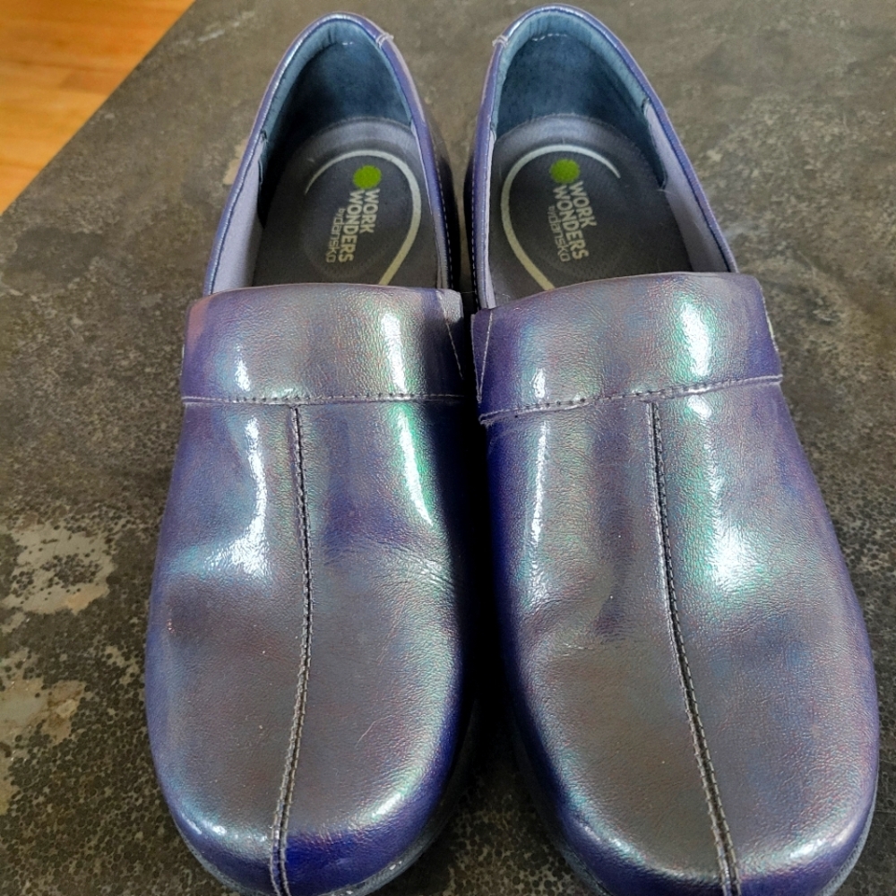 Dansko work wonders clog purple grey